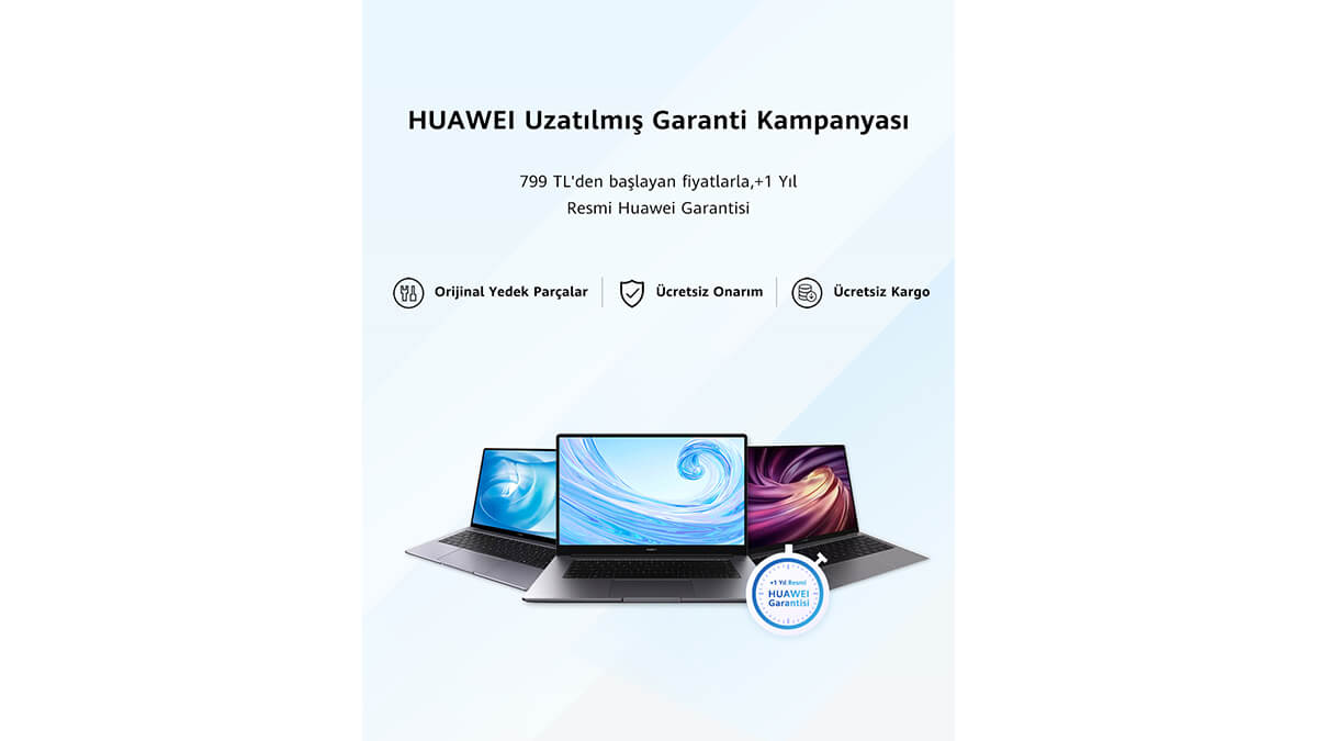 HUAWEI Online Mağazası’nda MateBook Serisi için fazladan 1 yıl garanti süresi sunuyor