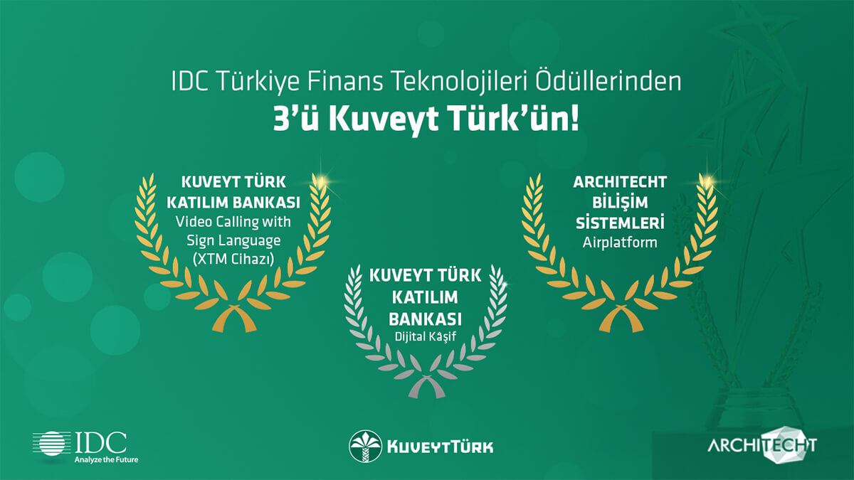 IDC Türkiye'den Kuveyt Türk’e ikisi altın üç ödül birden!