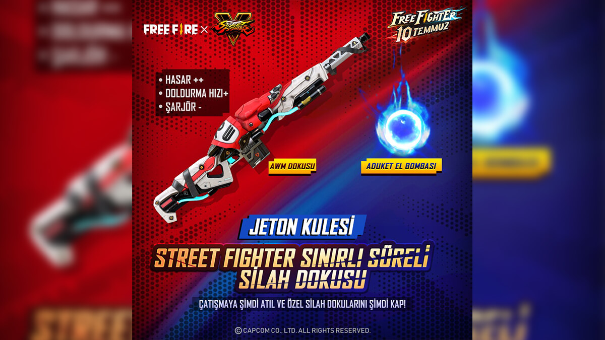 Kahramanlar Free Fire'da Aduket çekebilir! Street Fighter V küresel iş birliği bugün başlıyor!