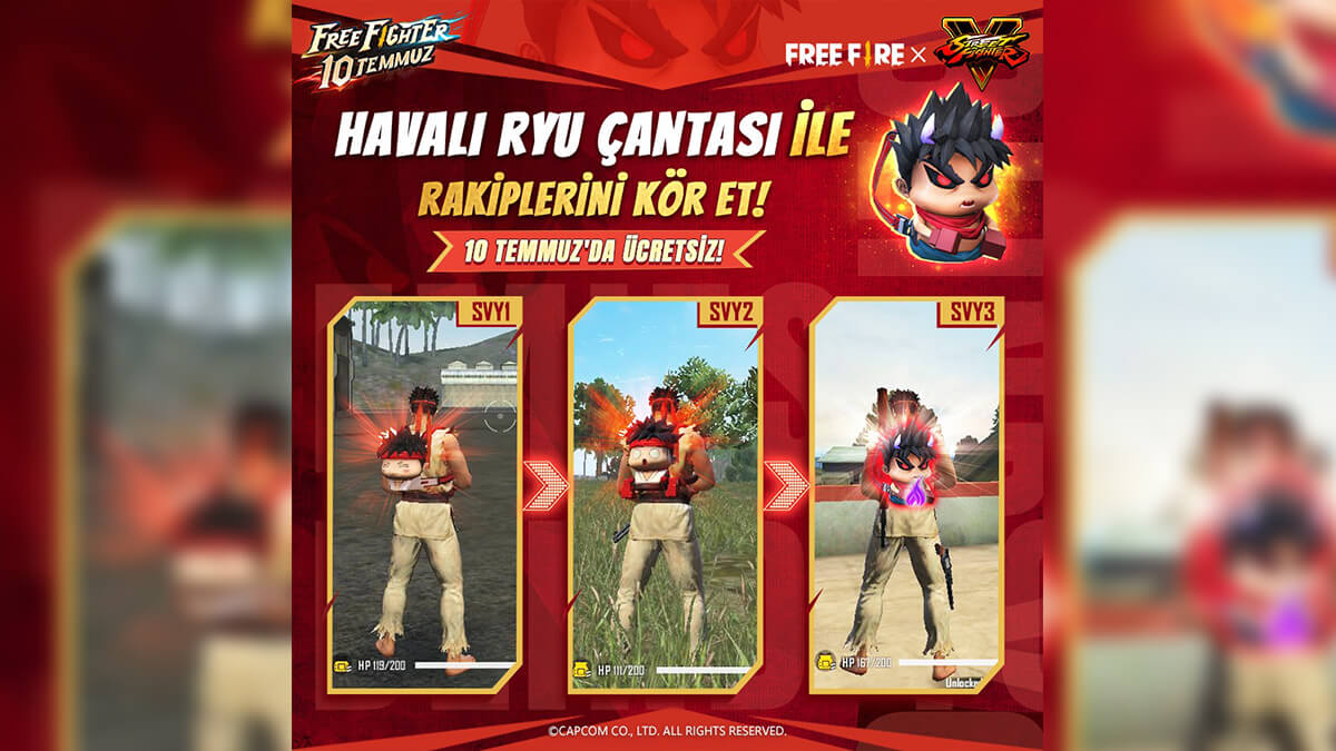 Free Fire'ın Street Fighter V iş birliği 10 Temmuz'da Final Raunduna Giriyor!